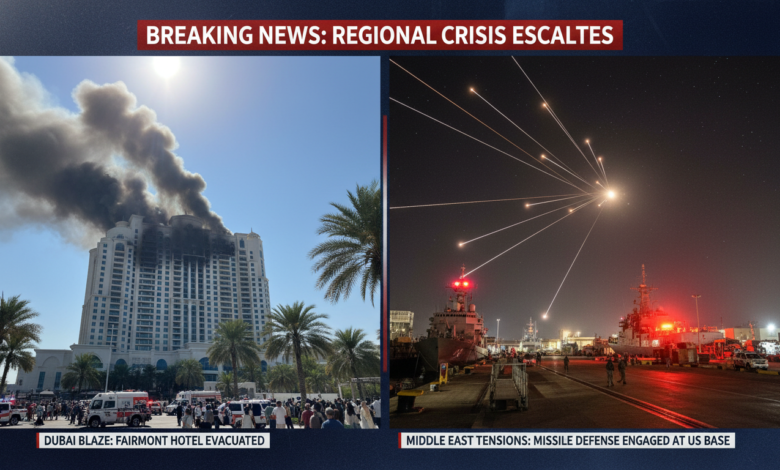Gulf Conflict 2026: Missiles Strike Dubai Fairmont & Bahrain US Base